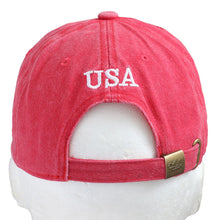 Load image into Gallery viewer, USA Flag Embroidered Baseball Cap - Red