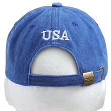 Load image into Gallery viewer, USA Flag Embroidered Baseball Cap - Royal Blue